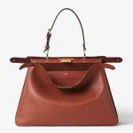 FENDI Peekaboo Soft Large Sienna brown leather bag - Image 6